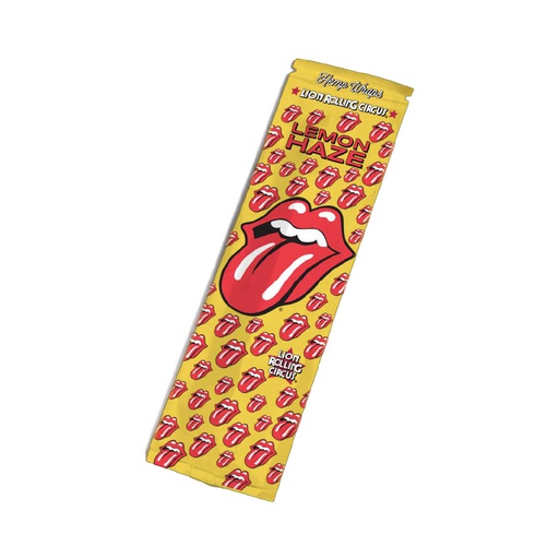 LION ROLLING CIRCUS HEMP WRAP ROLLING STONES TERPENO LEMON HAZE